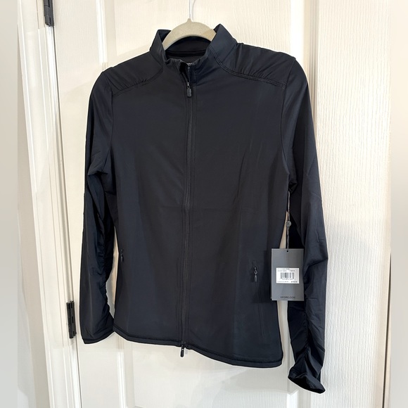 G/FORE Tops - GFORE FEATHERWEIGHT SILKY TECH NYLON FULL ZIP MID LAYER ONYX - SIZE SMALL